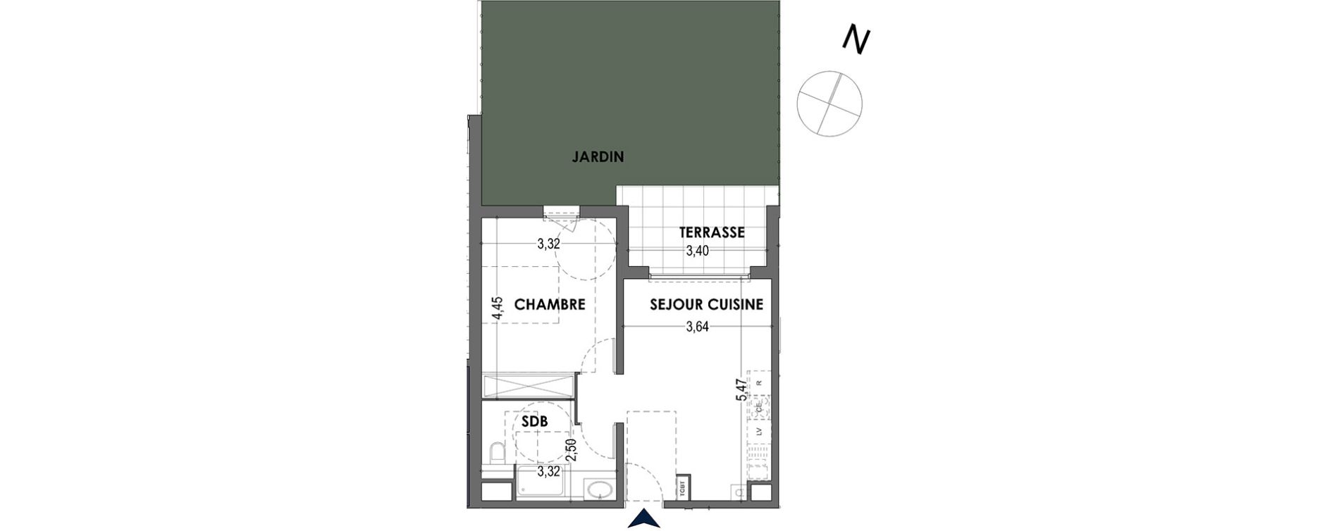 Appartement T2 de 41,98 m2 &agrave; Gap Centre