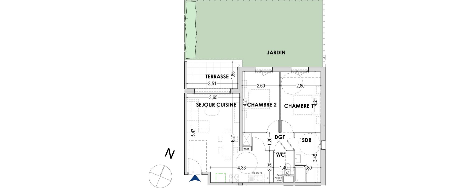 Appartement T3 de 62,23 m2 &agrave; Gap Centre