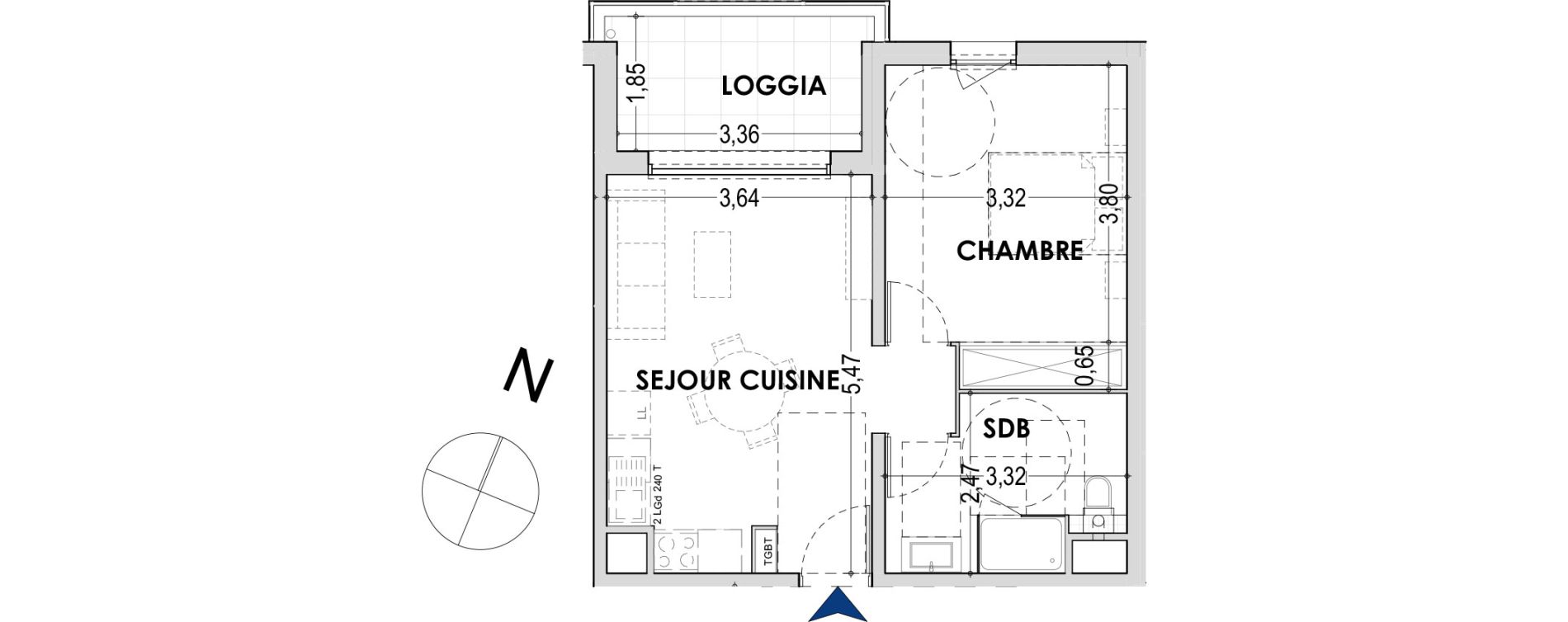 Appartement T2 de 41,86 m2 &agrave; Gap Centre