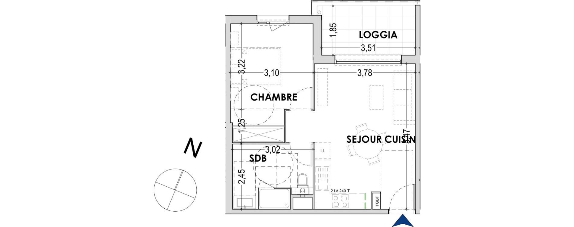 Appartement T2 de 41,06 m2 &agrave; Gap Centre