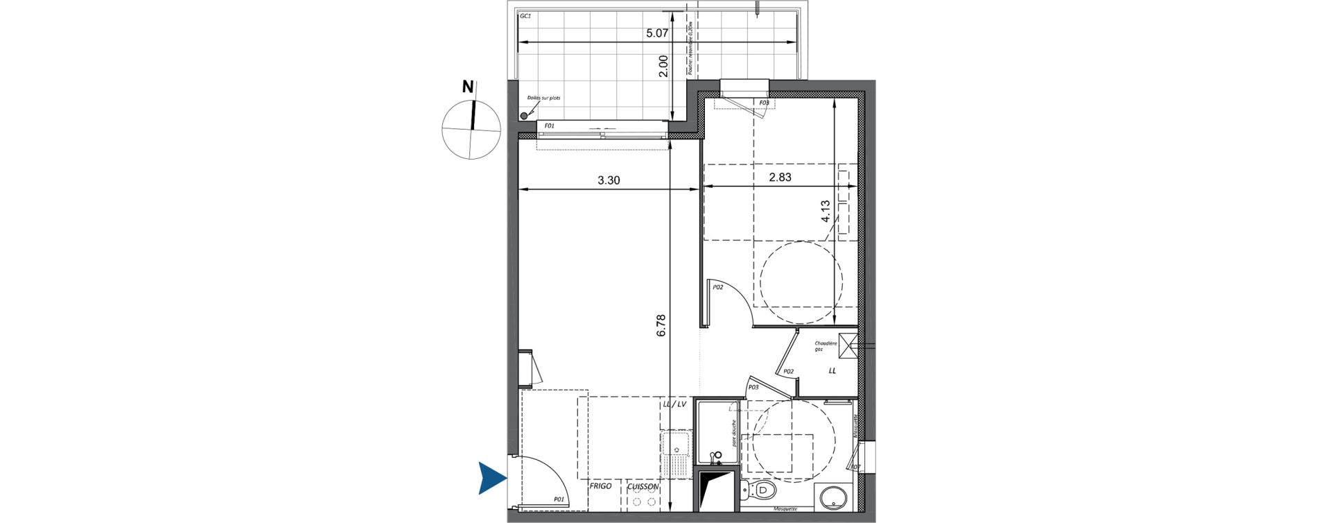 Appartement T2 de 42,35 m2 &agrave; Gap Gap bellevue