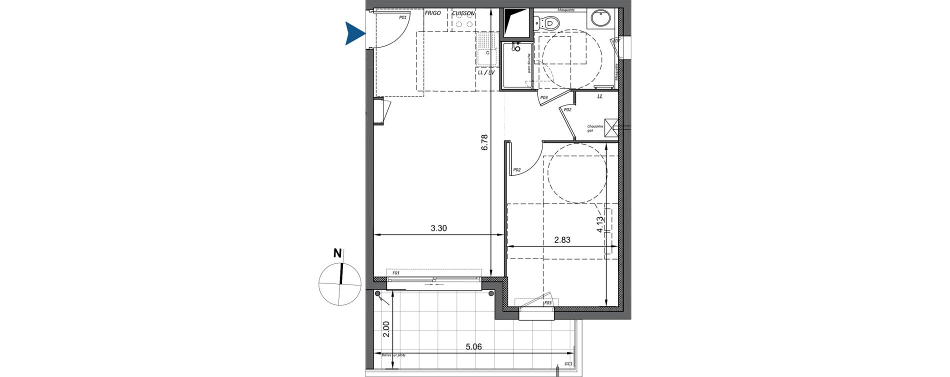 Appartement T2 de 42,35 m2 &agrave; Gap Gap bellevue