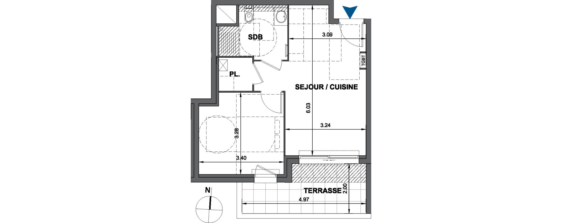Appartement T2 de 37,05 m2 &agrave; Gap Gap bellevue
