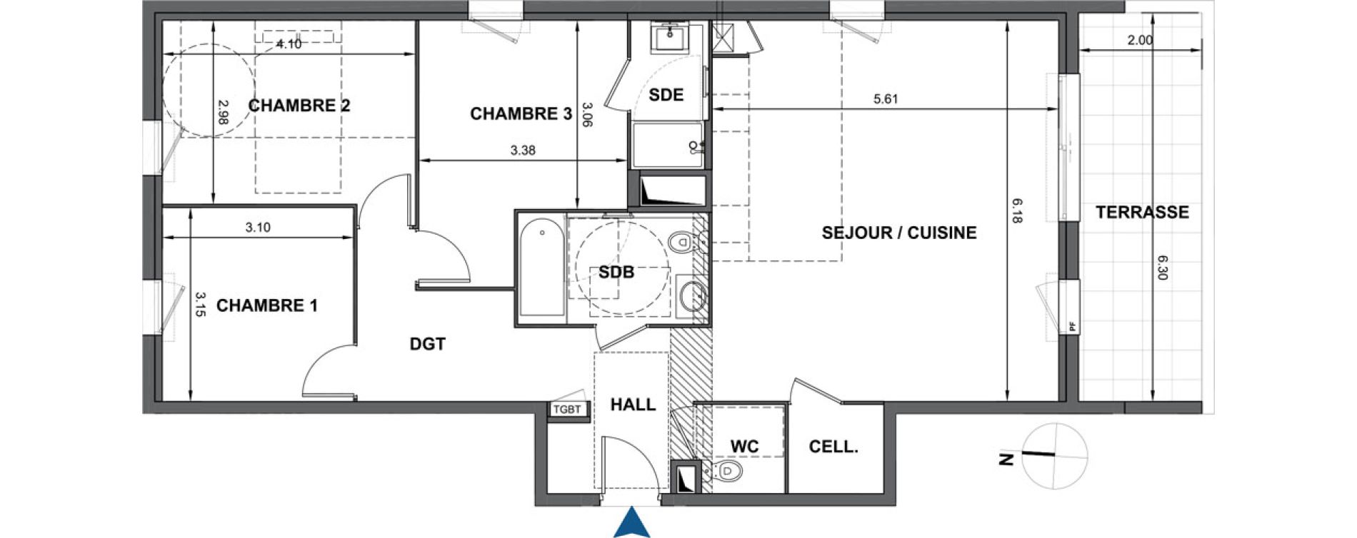 Appartement T4 de 94,45 m2 &agrave; Gap Gap bellevue