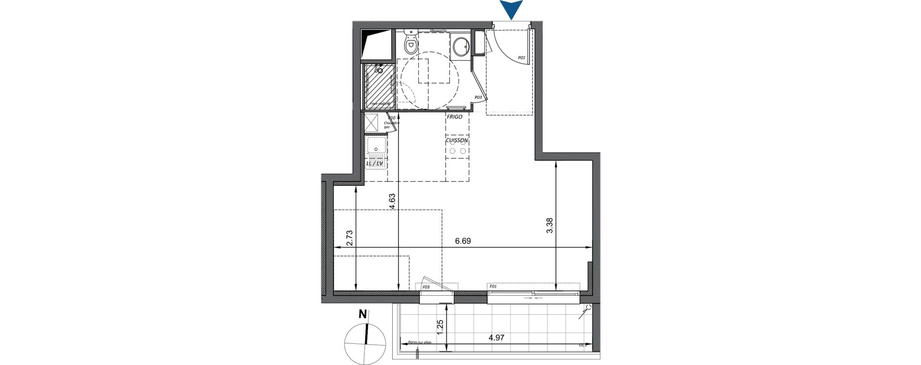 Appartement T1 de 35,75 m2 &agrave; Gap Gap bellevue