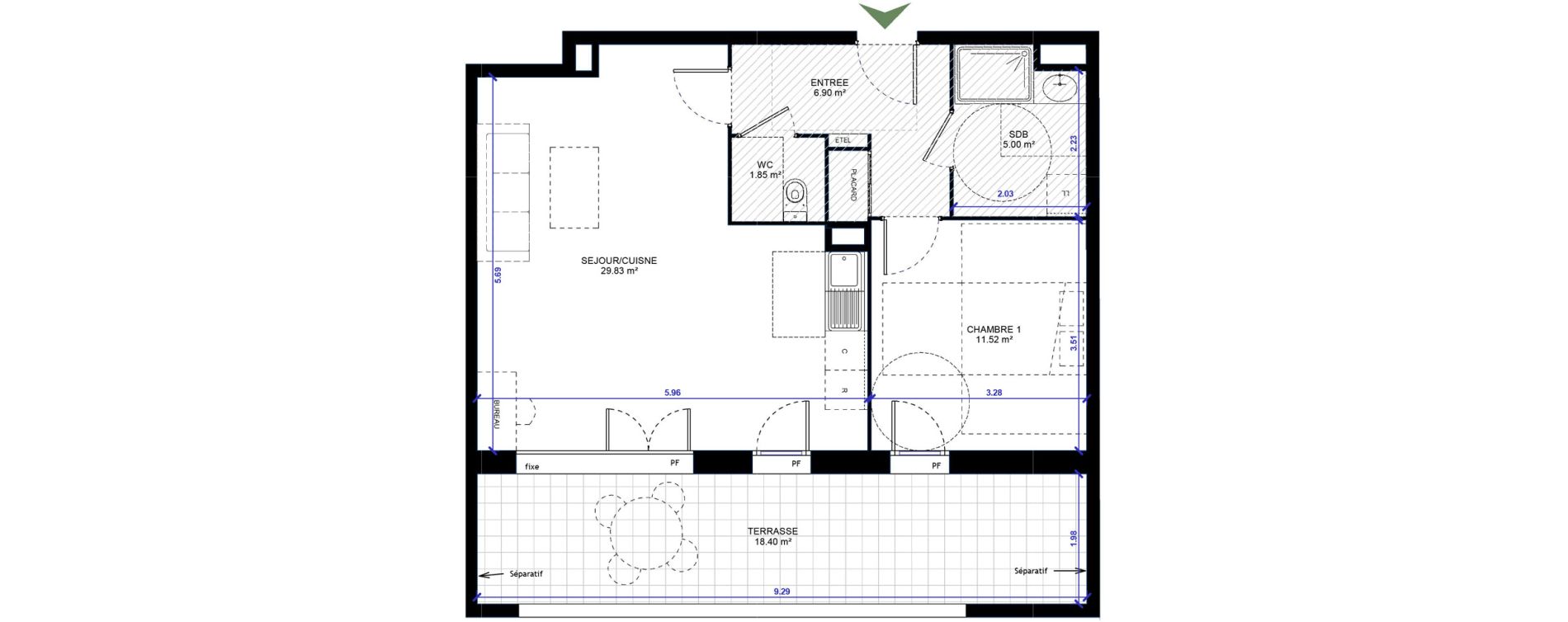 Appartement T2 de 54,93 m2 &agrave; Gap Centre