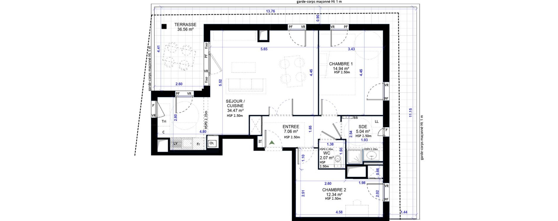 Appartement T3 de 75,87 m2 &agrave; Gap Centre