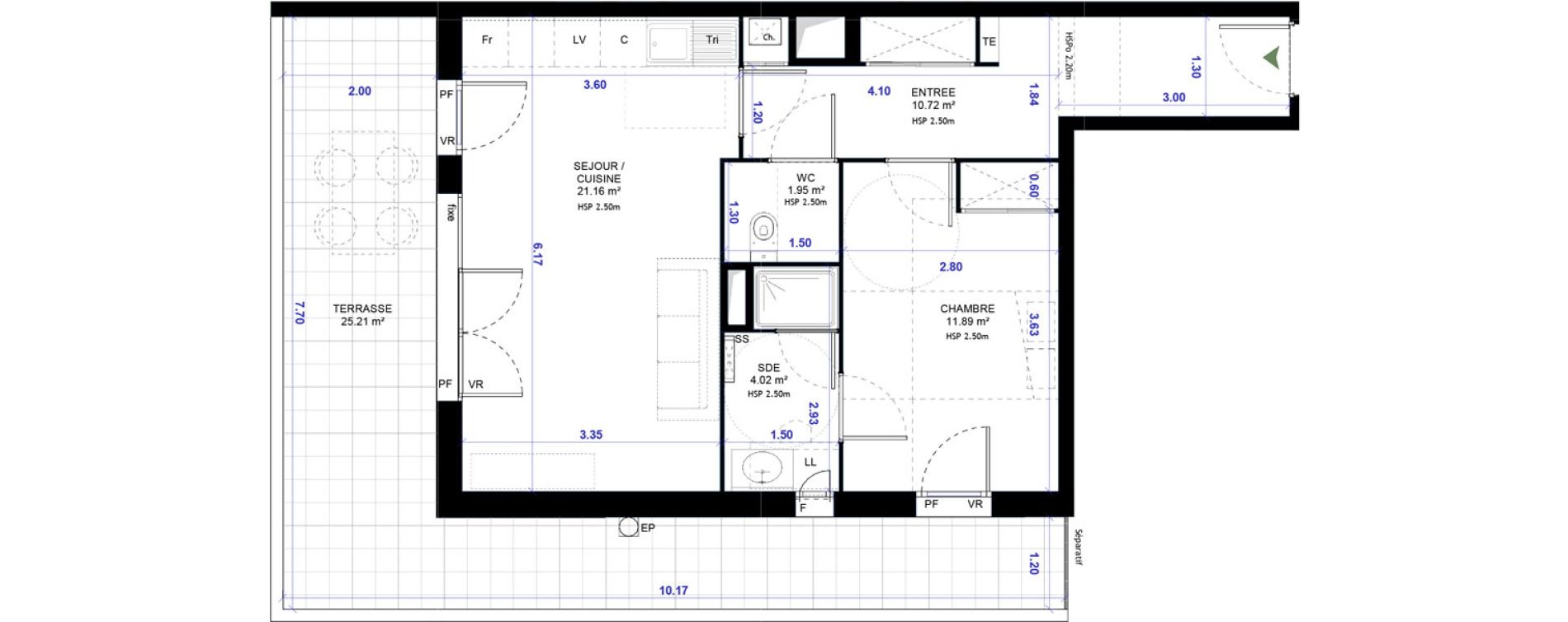 Appartement T2 de 49,77 m2 &agrave; Gap Centre