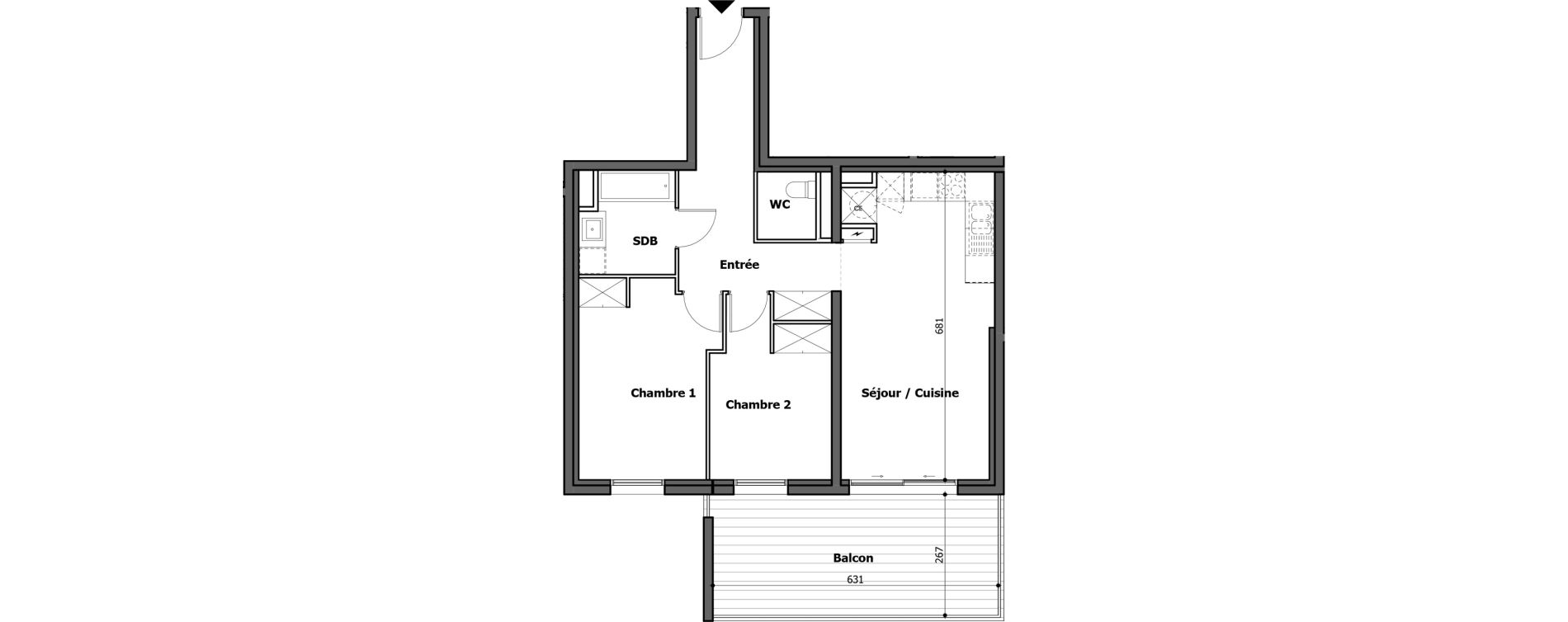 Appartement T3 de 62,78 m2 &agrave; Gap Centre