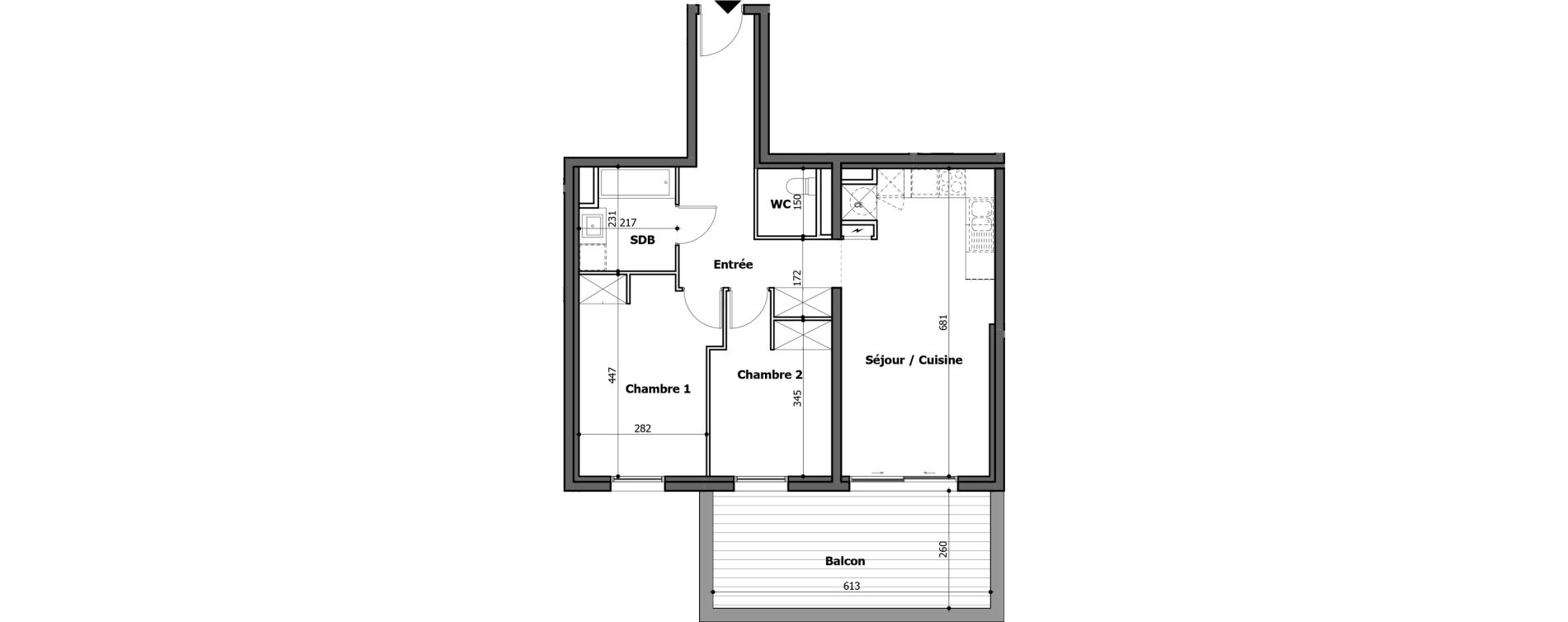 Appartement T3 de 62,82 m2 &agrave; Gap Centre