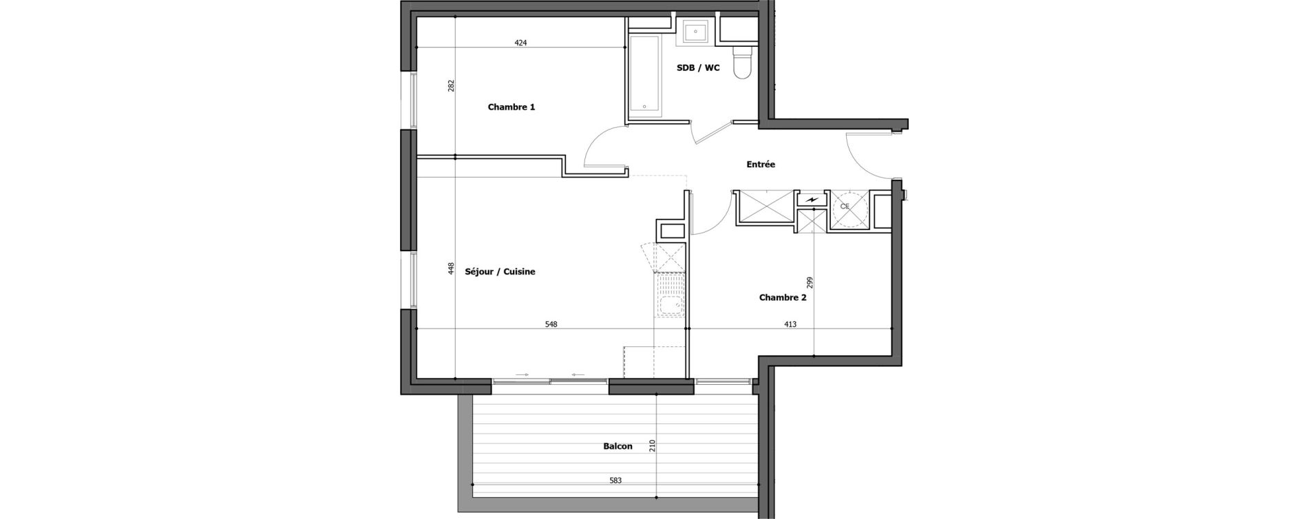 Appartement T3 de 61,22 m2 &agrave; Gap Centre