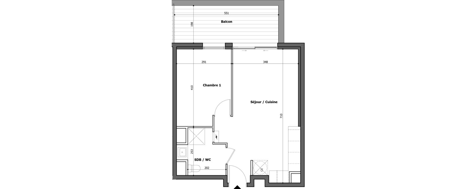 Appartement T2 de 42,60 m2 &agrave; Gap Centre