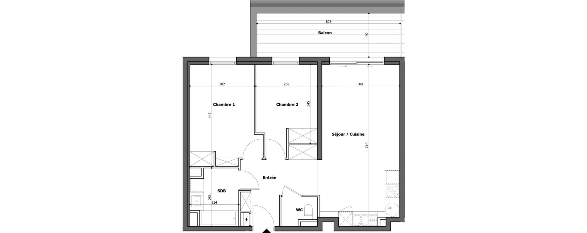 Appartement T3 de 61,17 m2 &agrave; Gap Centre