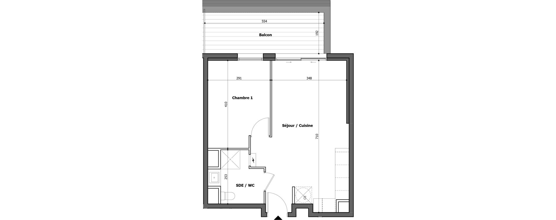 Appartement T2 de 42,74 m2 &agrave; Gap Centre