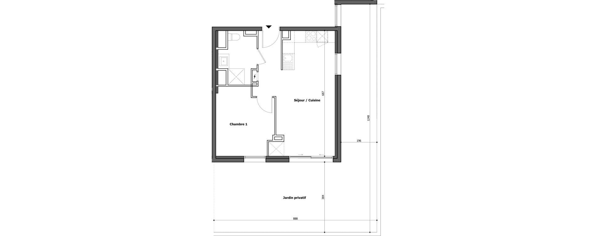 Appartement T2 de 41,41 m2 &agrave; Gap Centre