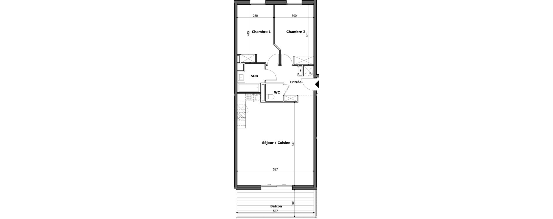 Appartement T3 de 78,49 m2 &agrave; Gap Centre