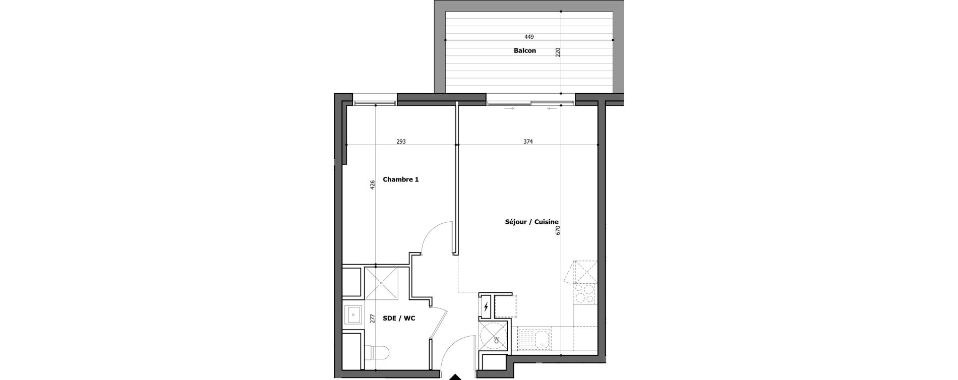Appartement T2 de 44,70 m2 &agrave; Gap Centre