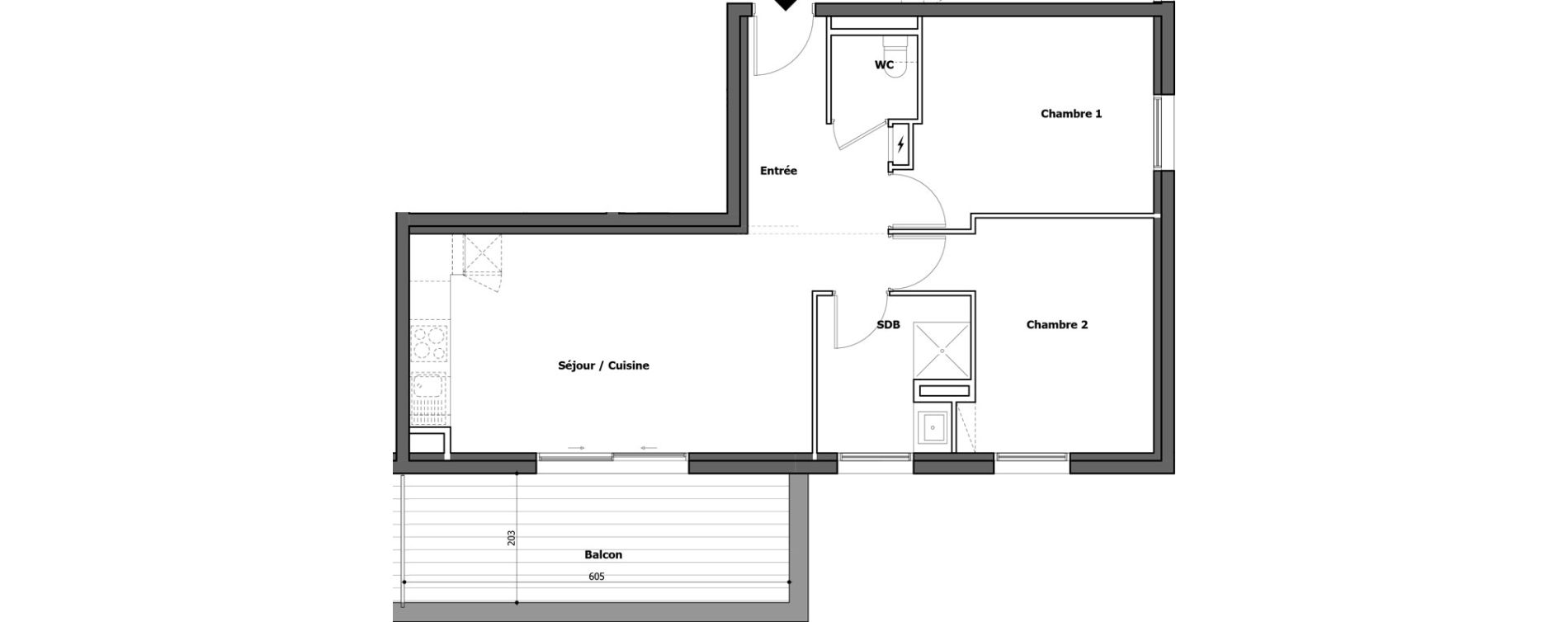 Appartement T3 de 59,49 m2 &agrave; Gap Centre