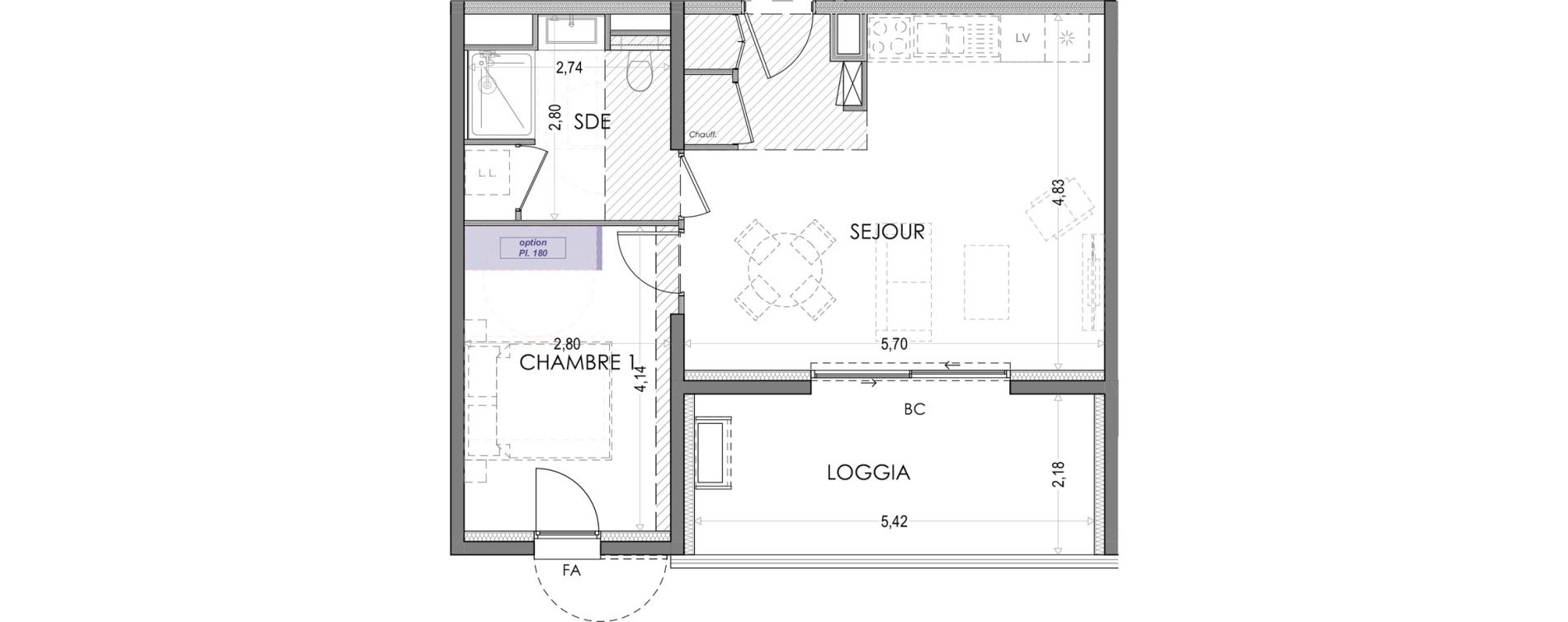 Appartement T2 de 45,54 m2 &agrave; Gap Centre