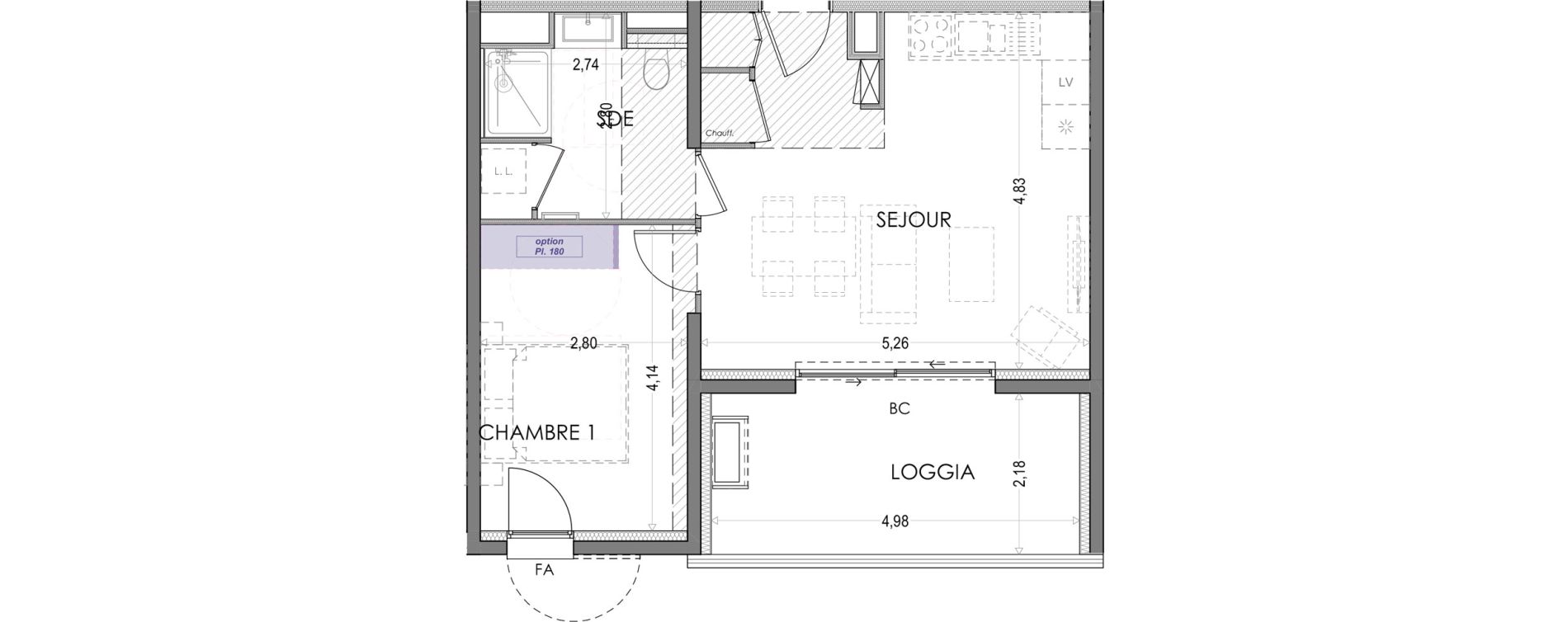 Appartement T2 de 43,86 m2 &agrave; Gap Centre