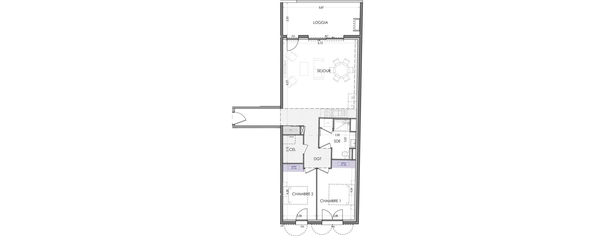 Appartement T3 de 79,22 m2 &agrave; Gap Centre