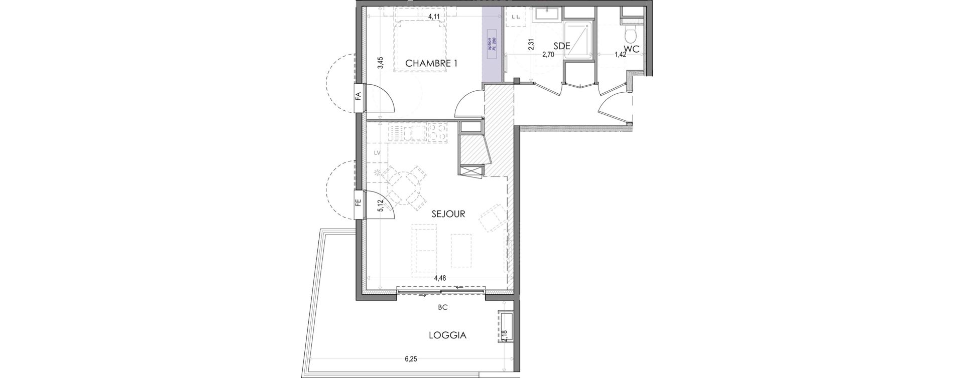 Appartement T2 de 49,74 m2 &agrave; Gap Centre