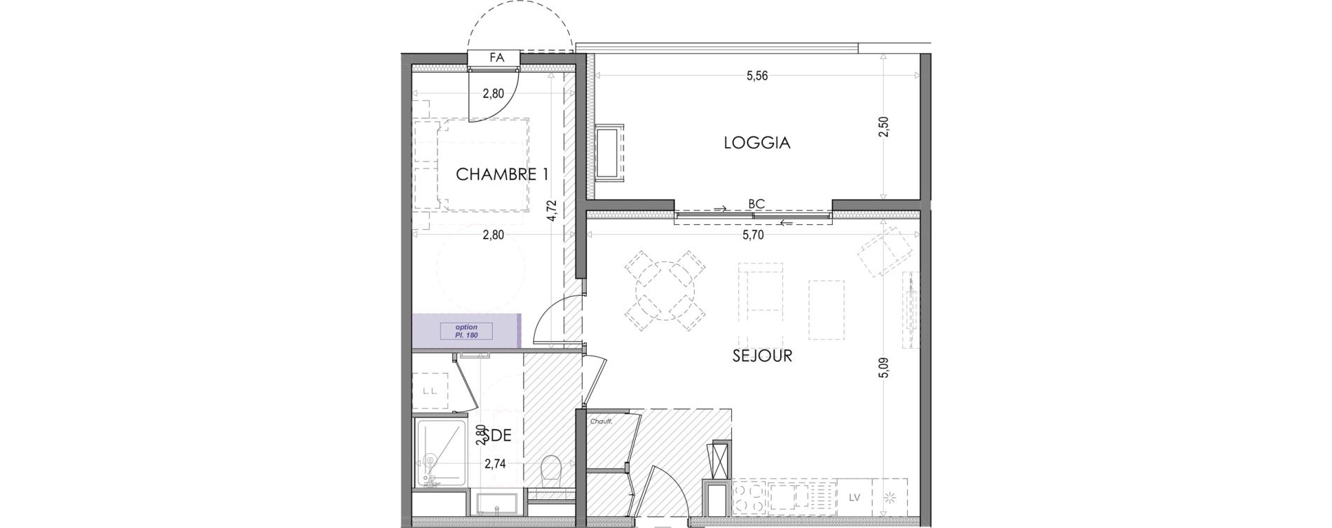 Appartement T2 de 48,65 m2 &agrave; Gap Centre
