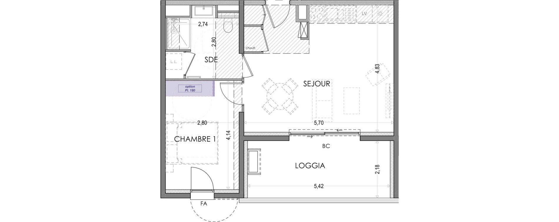 Appartement T2 de 45,54 m2 &agrave; Gap Centre
