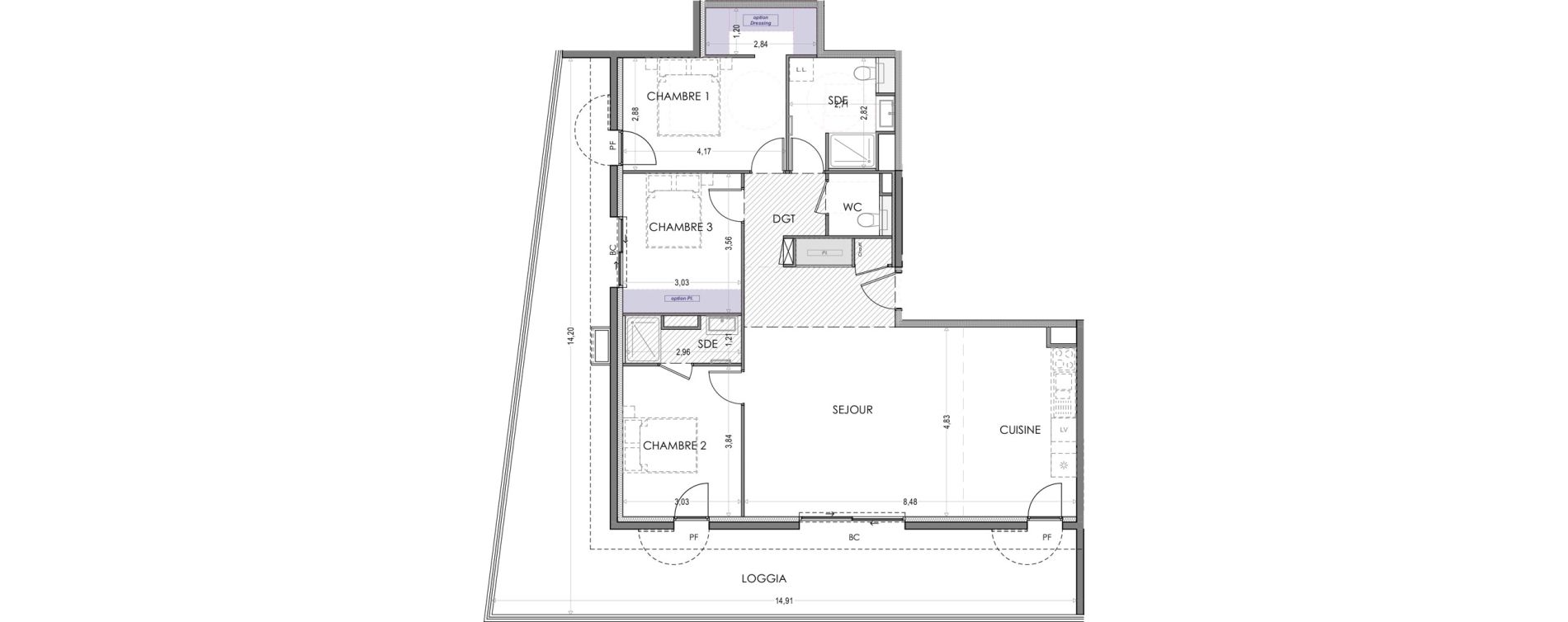 Appartement T4 de 102,43 m2 &agrave; Gap Centre