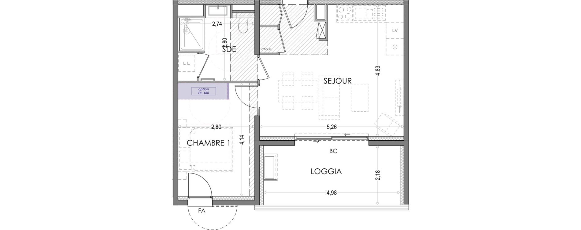 Appartement T2 de 43,41 m2 &agrave; Gap Centre