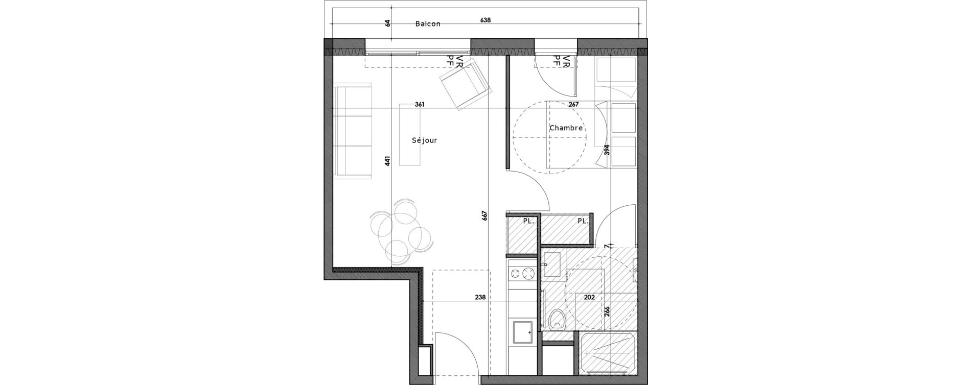 Appartement T1 de 36,55 m2 &agrave; Gap Gap centre