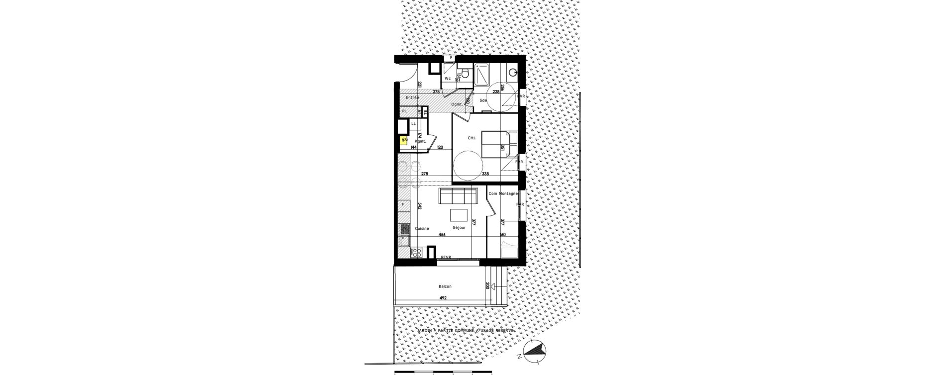 Appartement T2 de 59,20 m2 au Mon&ecirc;tier-Les-Bains Centre