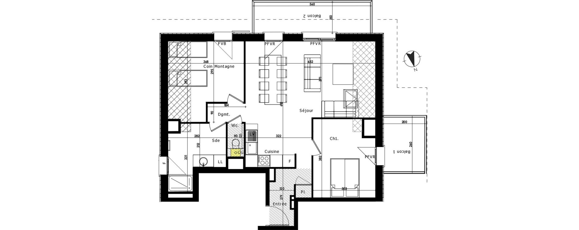 Appartement T3 de 60,10 m2 au Mon&ecirc;tier-Les-Bains Centre