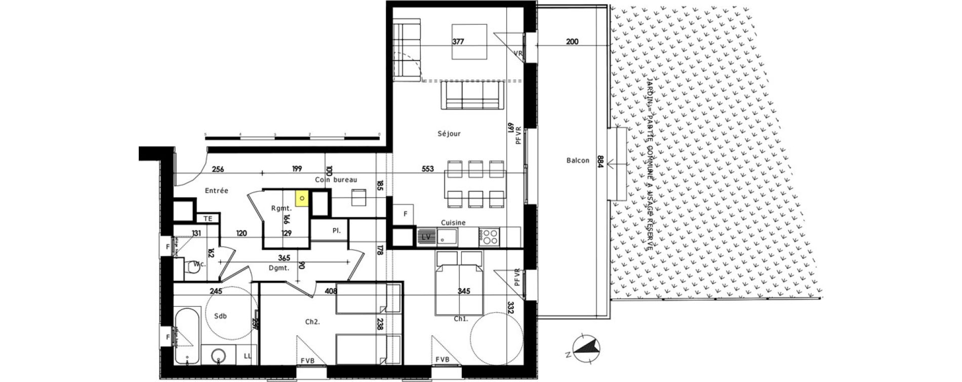 Appartement T3 de 73,70 m2 au Mon&ecirc;tier-Les-Bains Centre