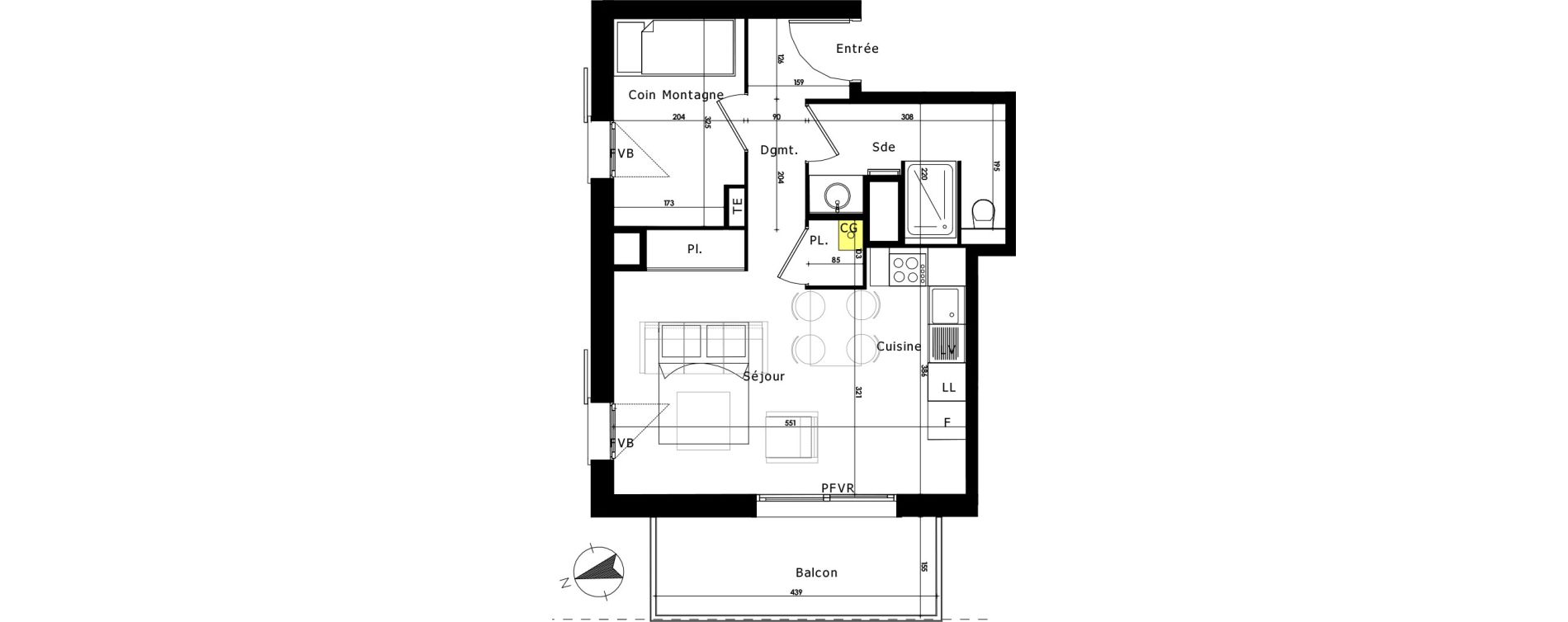 Appartement T1 de 37,90 m2 au Mon&ecirc;tier-Les-Bains Centre