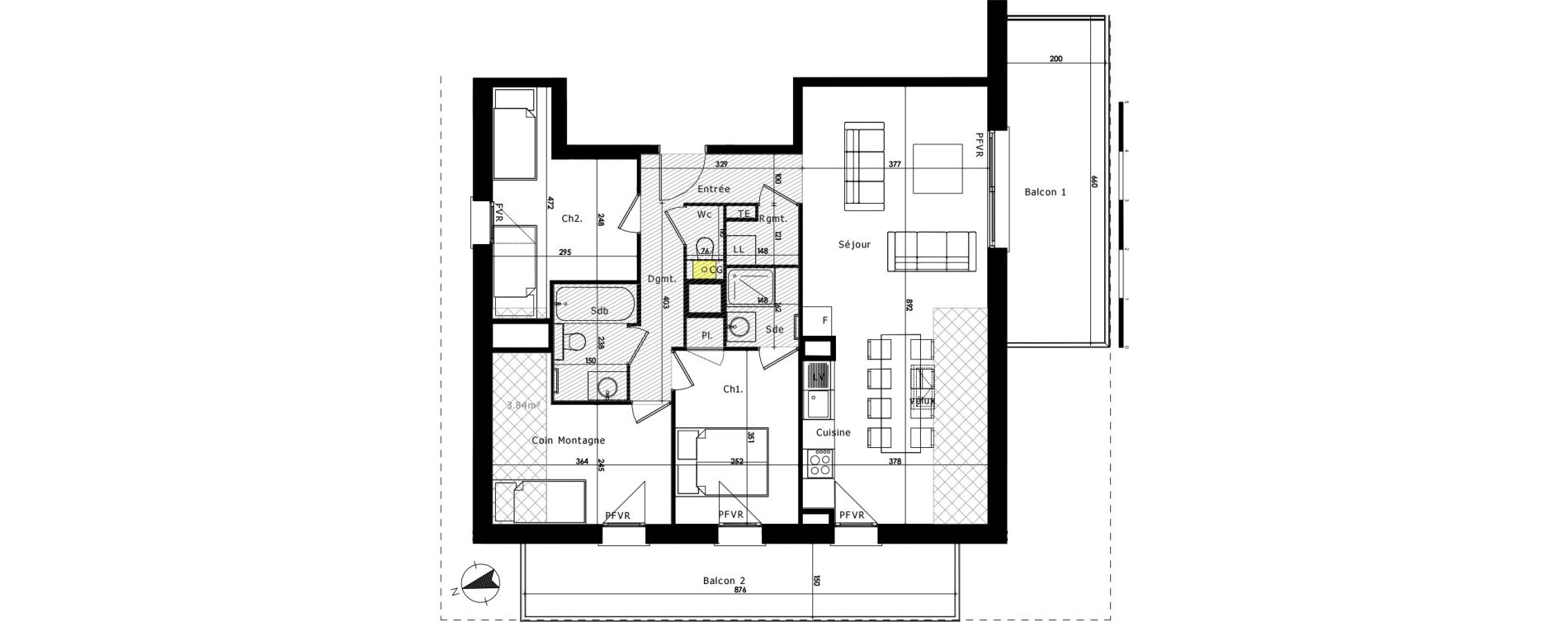 Appartement T3 de 69,10 m2 au Mon&ecirc;tier-Les-Bains Centre