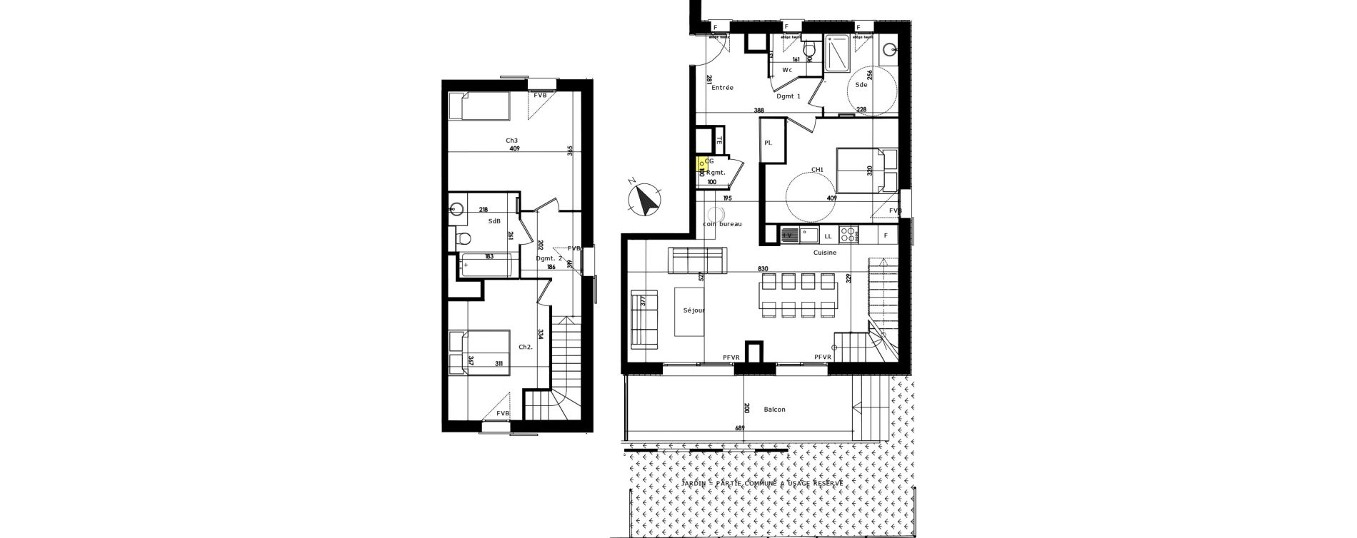 Appartement T4 de 99,60 m2 au Mon&ecirc;tier-Les-Bains Centre
