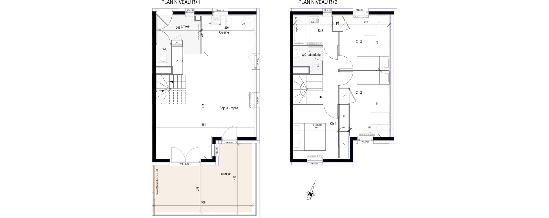 Duplex T4 de 80,25 m2 &agrave; Saint-Bonnet-En-Champsaur Centre