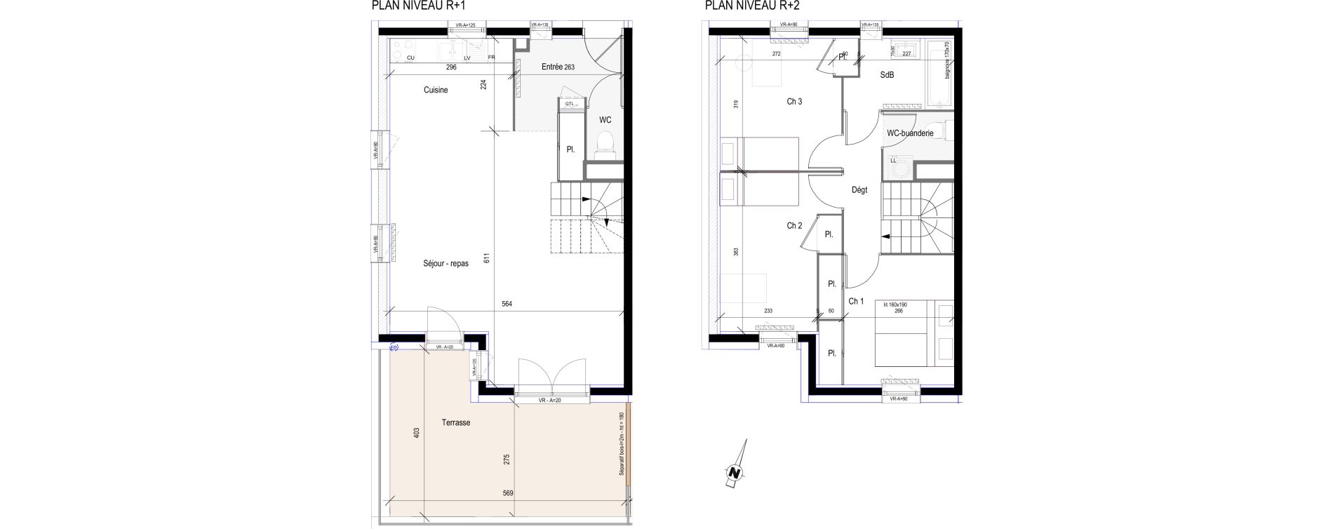 Duplex T4 de 80,25 m2 &agrave; Saint-Bonnet-En-Champsaur Centre