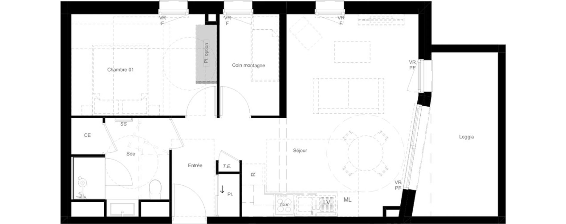 Appartement T2 de 52,49 m2 &agrave; Saint-Chaffrey Centre