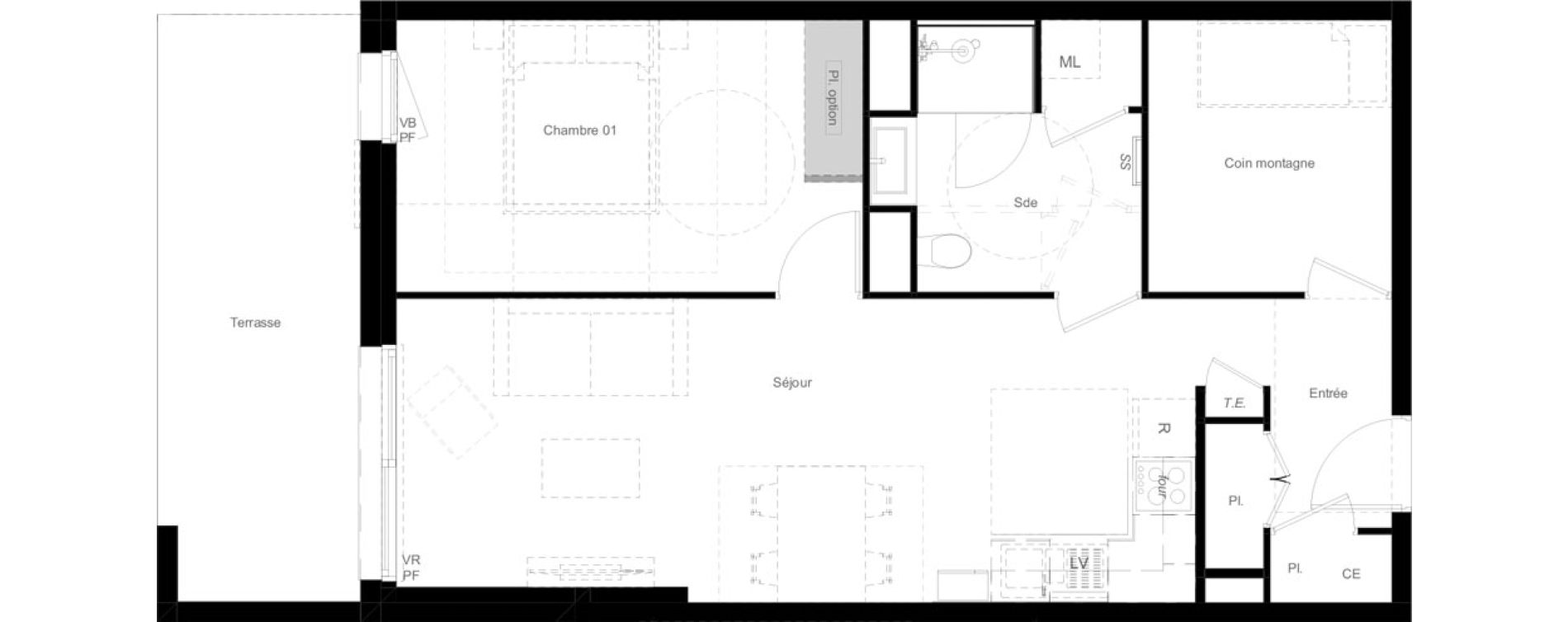 Appartement T2 de 57,91 m2 &agrave; Saint-Chaffrey Centre