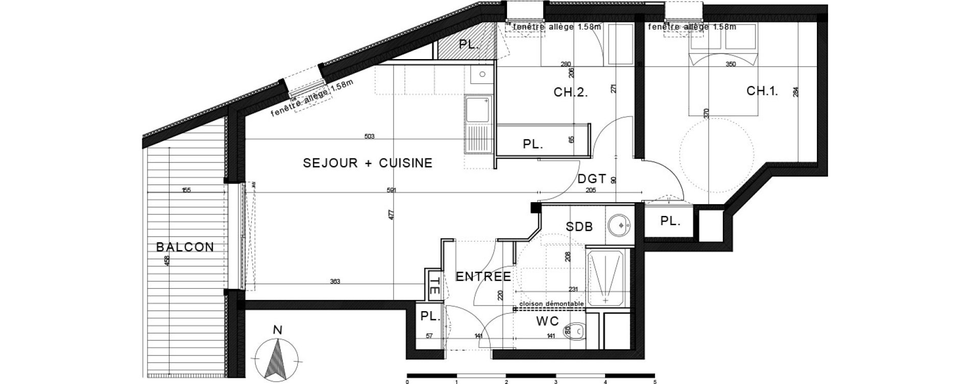 Appartement T3 de 54,18 m2 &agrave; Saint-Chaffrey Serre chevalier