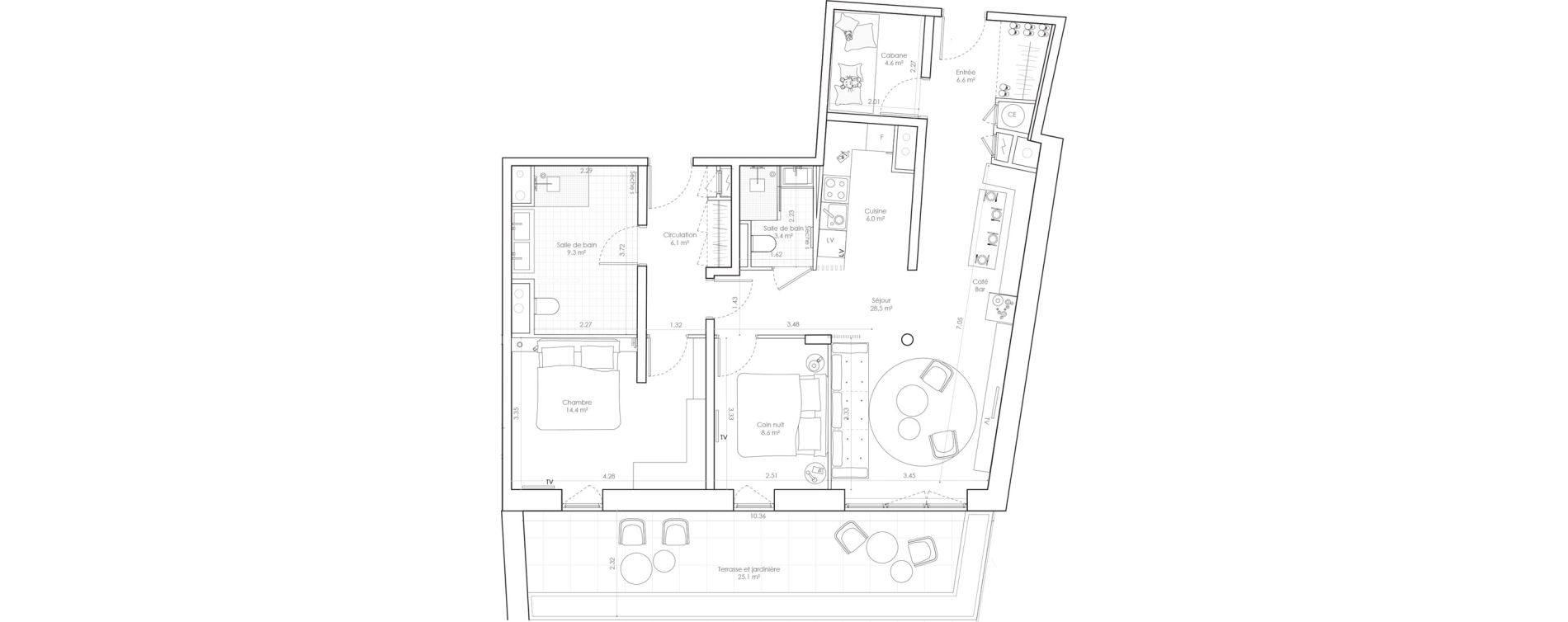 Appartement T3 meubl&eacute; de 87,50 m2 &agrave; Saint-Chaffrey Serre chevalier