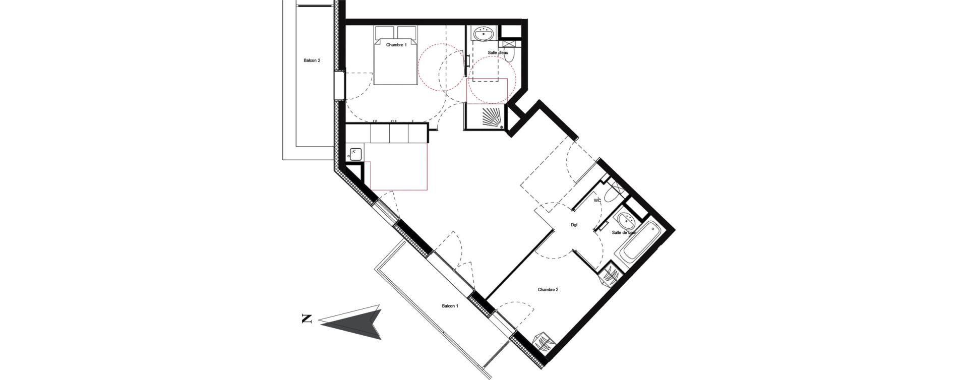 Appartement T3 meubl&eacute; de 60,38 m2 &agrave; Vars Centre