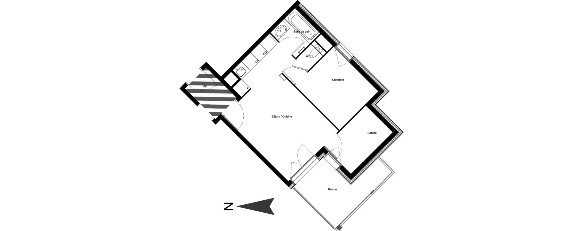 Appartement T2 meubl&eacute; de 39,00 m2 &agrave; Vars Centre