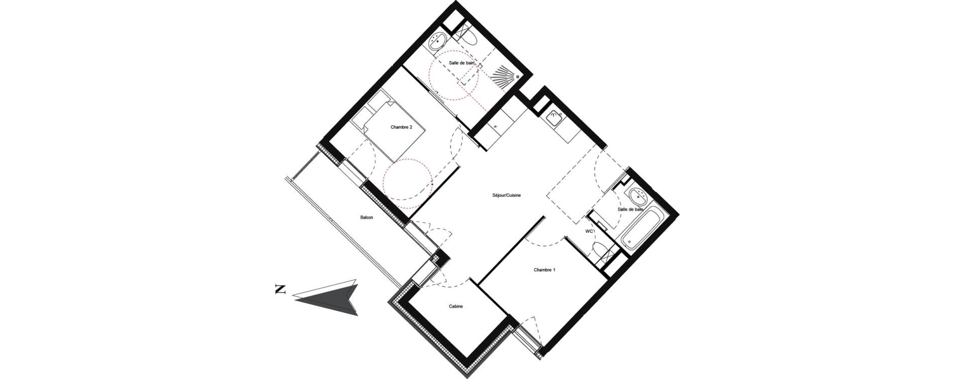 Appartement T3 meubl&eacute; de 54,70 m2 &agrave; Vars Centre