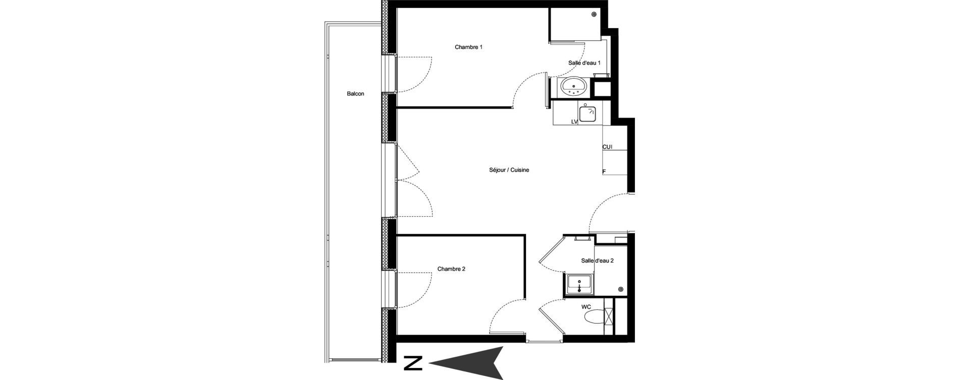 Appartement T3 meubl&eacute; de 43,46 m2 &agrave; Vars Centre