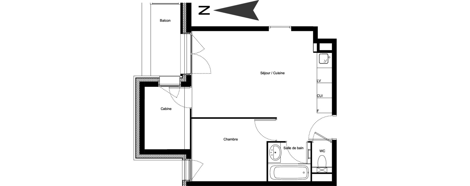 Appartement T2 meubl&eacute; de 38,33 m2 &agrave; Vars Centre