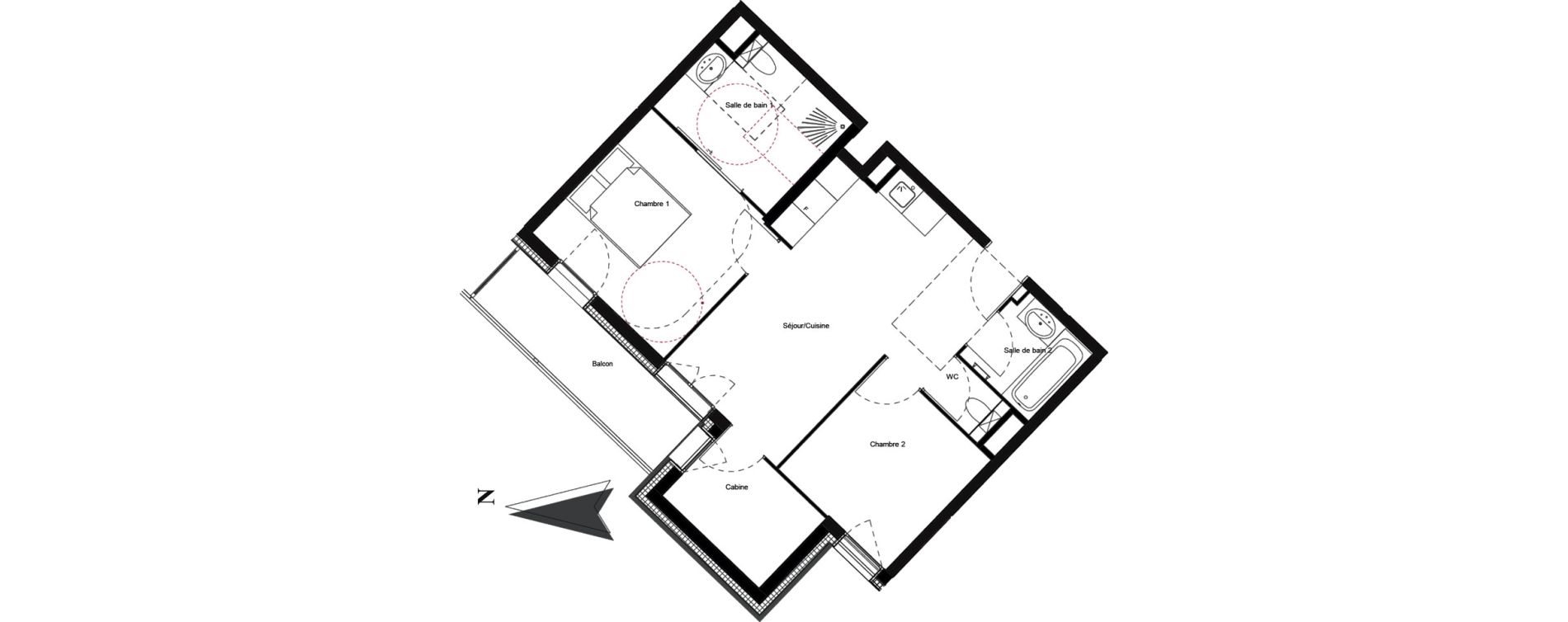 Appartement T3 meubl&eacute; de 54,60 m2 &agrave; Vars Centre