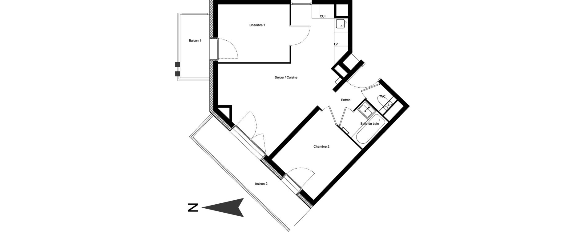 Appartement T3 meubl&eacute; de 42,33 m2 &agrave; Vars Centre
